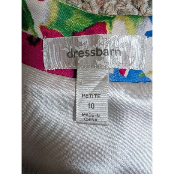 Dressbarn Womens Dress Size 10P White Floral Tank Sleeveless Belted Summer Trad - Picture 8 of 15